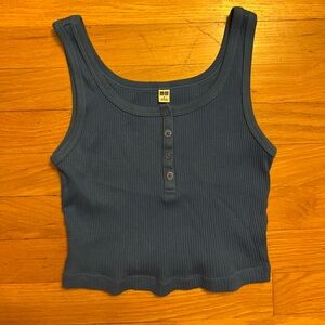 Uniglo Cropped Tank with Buttons - Size Small